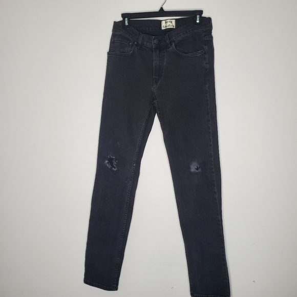 ACNE STUDIOS BLACK DISTRESS JEANS 32 x 32